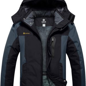 Men's Ski Snow Jacket Warm Winter Waterproof Coat Snowboard Rain Jacket Hooded Windproof Windbreaker